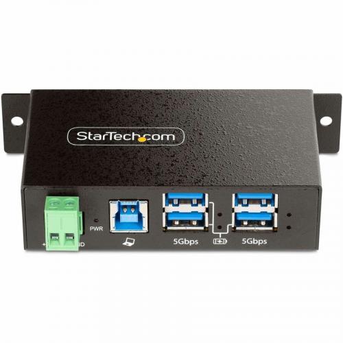 StarTech.com 4 Port Managed USB Hub, Heavy Duty Metal Industrial Housing, ESD & Surge Protection, Wall/Desk/Din Rail Mountable, USB 5Gbps Alternate-Image2/500