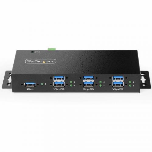 StarTech.com 7 Port Managed USB Hub, Heavy Duty Metal Industrial Housing, ESD & Surge Protection, Wall/Desk/Din Rail Mountable, USB 5Gbps Alternate-Image2/500