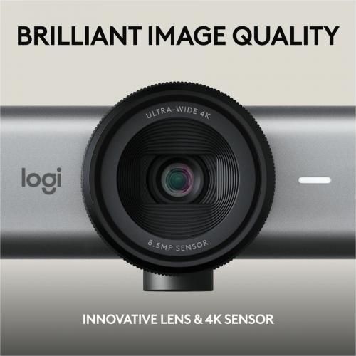 Logitech MX Brio 705 For Business 4K Webcam With Auto Light Correction, Ultra HD, Auto Framing, Show Mode, USB C, Works With Microsoft Teams, Zoom, Google Meet, Graphite Alternate-Image2/500