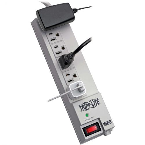 Tripp Lite By Eaton Protect It! Surge Protector With 6 Right Angle Outlets, 6 Ft. (1.83 M) Cord, 540 Joules, Diagnostic LED Alternate-Image3/500