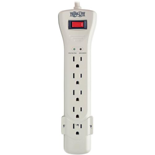 Eaton Tripp Lite Series Protect It! 7 Outlet Surge Protector, 7 Ft. Cord With Right Angle Plug, 2160 Joules, Diagnostic LEDs, Light Gray Housing Alternate-Image3/500