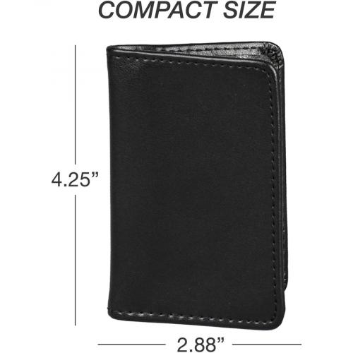 Samsill 81220 Regal Leather Business Card Holder, Case Holds 25 Business, Black (81220) Alternate-Image3/500