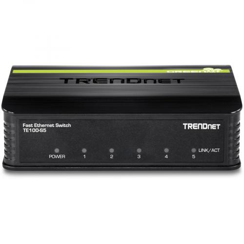 TRENDnet 5 Port Unmanaged 10/100 Mbps GREENnet Ethernet Desktop Plastic Housing Switch; 5 X 10/100 Mbps Ports; 1Gbps Switching Capacity; TE100 S5 Alternate-Image3/500