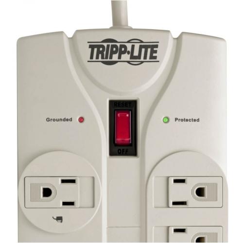 Tripp Lite By Eaton Protect It! 8 Outlet Surge Protector, 25 Ft. Cord With Right Angle Plug, 1440 Joules, Diagnostic LEDs, Light Gray Housing Alternate-Image3/500