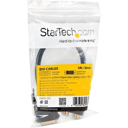 StarTech.com 1 Ft DVI D To 2x DVI D Digital Video Splitter Cable   M/F Alternate-Image3/500