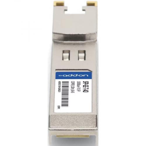 AddOn Cisco SFP GE T Compatible TAA Compliant 10/100/1000Base TX SFP Transceiver (Copper, 100m, RJ 45) Alternate-Image3/500