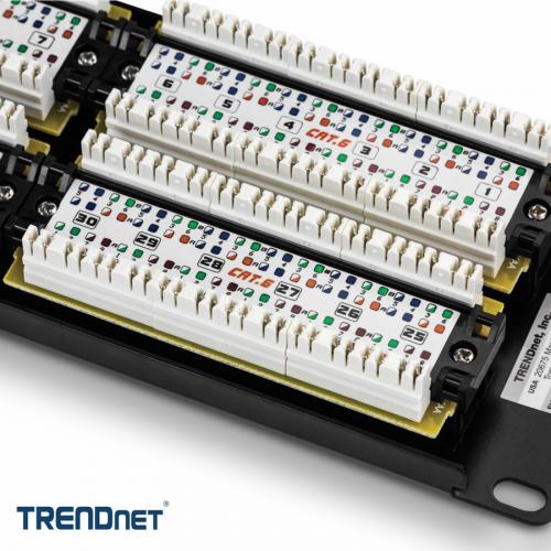 TRENDnet 48 Port Cat6 Unshielded Patch Panel, Wallmount Or Rackmount, Compatible With Cat3,4,5,5e,6 Cabling, For Ethernet, Fast Ethernet, Gigabit Applications, Black, TC P48C6 Alternate-Image3/500