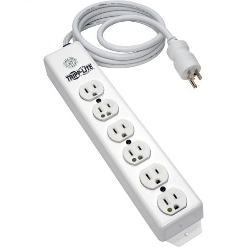 Tripp Lite By Eaton Safe IT Medical Grade Power Strip UL 1363 6x Hospital Grade Outlets Antimicrobial 6 Ft. Cord Alternate-Image3/500