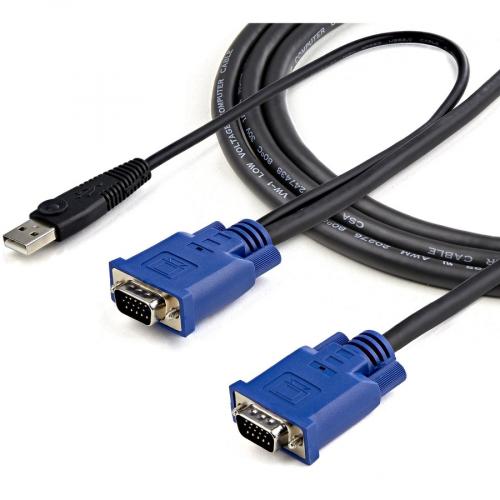 StarTech.com 15 Ft 2 In 1 Ultra Thin USB KVM Cable   Video / USB Cable   4 Pin USB Type A, HD 15 (M)   HD 15 (M)   4.57 M Alternate-Image3/500