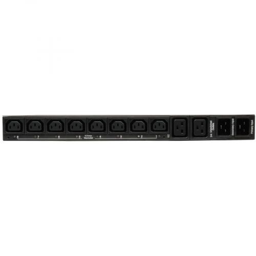 Tripp Lite By Eaton 3.8kW Single Phase Local Metered Automatic Transfer Switch PDU, Two 200 240V C20 Inlets, 8 C13 & 2 C19 Outputs, 1U, TAA Alternate-Image3/500