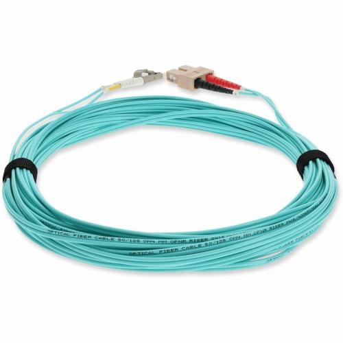 AddOn 10m LC (Male) To SC (Male) Aqua OM3 Duplex Fiber OFNR (Riser Rated) Patch Cable Alternate-Image3/500
