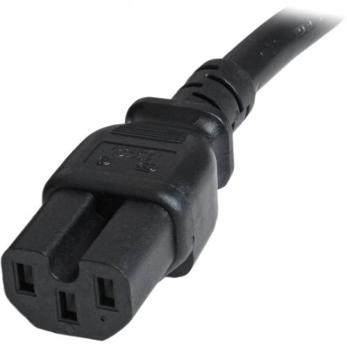 StarTech.com 3ft (1m) Heavy Duty Extension Cord, IEC C14 To IEC C15 Black Extension Cord, 15A 250V, 14AWG, Heavy Gauge Power Cable Alternate-Image3/500