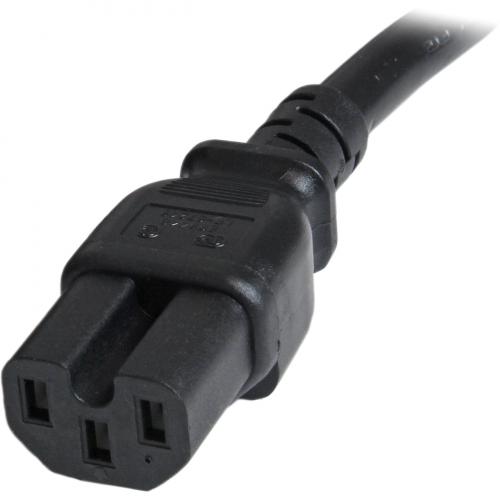 StarTech.com 6ft (1.8m) Heavy Duty Extension Cord, IEC C14 To IEC C15 Black Extension Cord, 15A 250V, 14AWG, Heavy Gauge Power Cable Alternate-Image3/500
