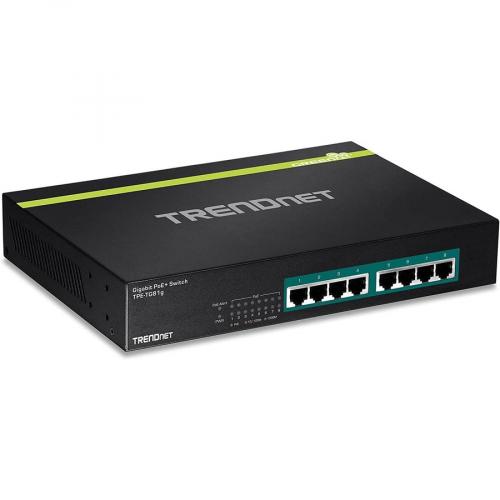 TRENDnet 8 Port Gigabit GREENnet PoE+ Switch; TPE TG81g; 8 X Gigabit PoE+ Ports; Rack Mountable; Up To 30 W Per Port With 110 W Total Power Budget; Ethernet Network Switch; Metal; Lifetime Protection Alternate-Image3/500