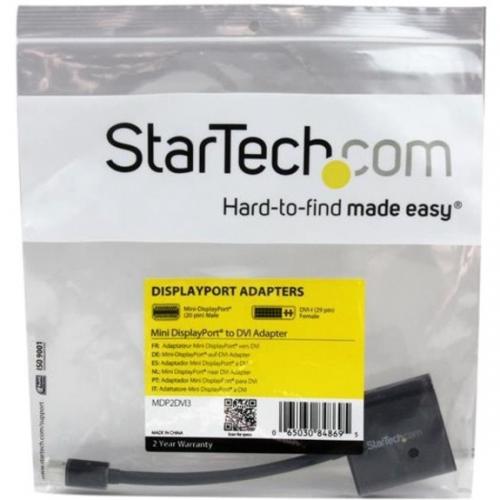 StarTech.com Mini DisplayPort To DVI Adapter, Mini DP To DVI D Single Link Converter, 1080p Video, Passive, MDP 1.2 To DVI Monitor/Display Alternate-Image3/500