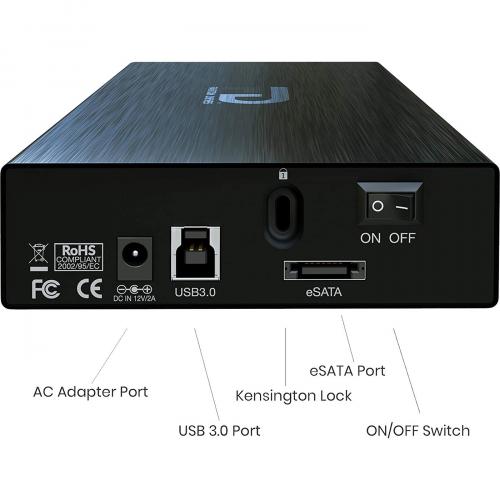 Fantom Drives 4TB External Hard Drive   GFORCE 3   USB 3, ESATA, Aluminum, Black, GF3B4000EU Alternate-Image3/500