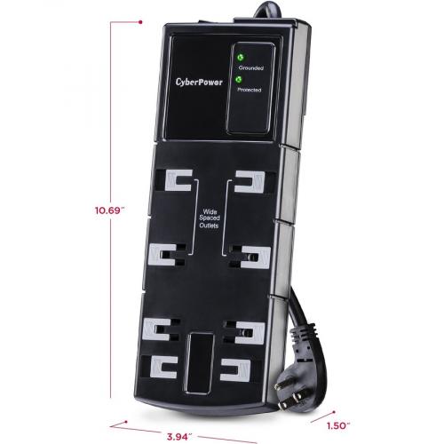 CyberPower CSB808 Essential 8   Outlet Surge With 1800 J Alternate-Image3/500