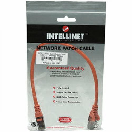 Intellinet Network Solutions Cat6 UTP Network Patch Cable, 1.5 Ft (0.5 M), Orange Alternate-Image3/500
