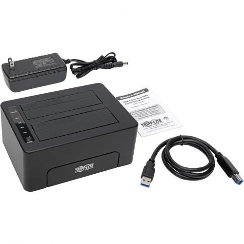 Tripp Lite USB 3.0 SuperSpeed To Dual SATA External Hard Drive Docking Station W/ Cloning 2.5in And 3.5in HDD Alternate-Image3/500