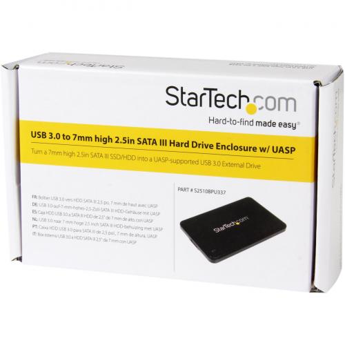 StarTech.com 2.5in USB 3.0 SATA Hard Drive Enclosure W/ UASP For Slim 7mm SATA III SSD/HDD Alternate-Image3/500