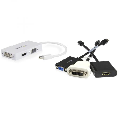 StarTech.com Travel A/V Adapter: 3 In 1 Mini DisplayPort To VGA DVI Or HDMI Converter   White Alternate-Image3/500