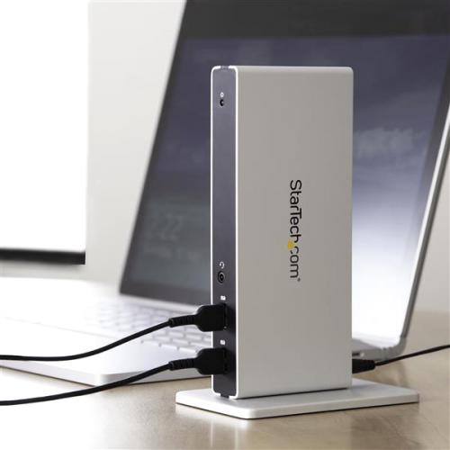 StarTech.com USB 3.0 Docking Station   Compatible With Windows / MacOS   Dual DVI Docking Station Supports Dual Monitors   DVI To HDMI And DVI To VGA Adapters Included   USB3SDOCKDD Alternate-Image3/500