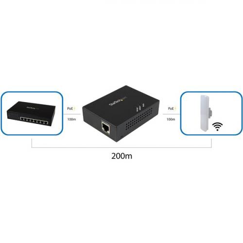 StarTech.com 1 Port Gigabit PoE+ Extender   802.3at And 802.3af   100 M (330 Ft)   Power Over Ethernet Extender   PoE Repeater Network Extender Alternate-Image3/500