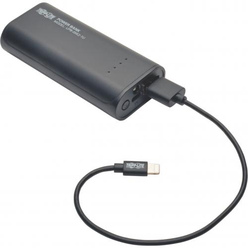 Tripp Lite By Eaton Portable Charger   USB A, 5200mAh Power Bank, Lithium Ion, LED Flashlight, Black Alternate-Image3/500
