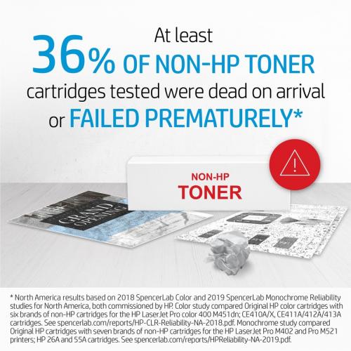 HP 410A Black Toner Cartridge | Works With HP Color LaserJet Pro M452 Series, HP Color LaserJet Pro MFP M377, M477 Series | CF410A Alternate-Image3/500