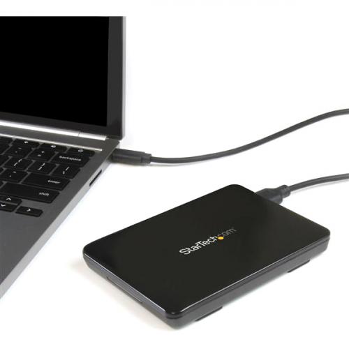 StarTech.com 2.5" USB C Hard Drive Enclosure &acirc;&euro;" USB 3.1 Type C &acirc;&euro;" Tool Less &acirc;&euro;" External Hard Drive Case &acirc;&euro;" SSD USB C HDD Enclosure Alternate-Image3/500
