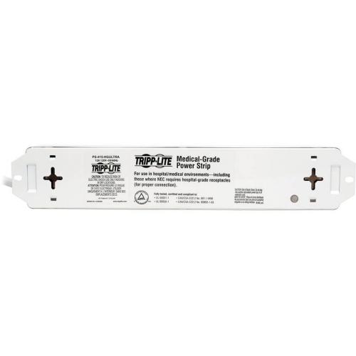 Tripp Lite By Eaton Safe IT UL 60601 1 Medical Grade Power Strip For Patient Care Vicinity, 4x 15A Hospital Grade Outlets, Safety Covers, 6 Ft. Cord Alternate-Image3/500
