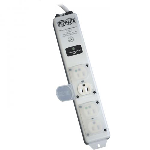 Tripp Lite By Eaton Safe IT UL 60601 1 Medical Grade Surge Protector For Patient Care Vicinity, 4x Hospital Grade Outlets, 6 Ft. Cord, Antimicrobial Protection Alternate-Image3/500