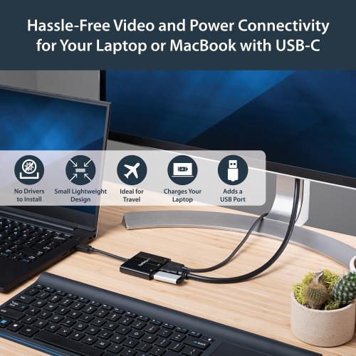 StarTech.com USB C Multiport Adapter With HDMI 4K & 1x USB 3.0   PD   Mac & Windows   USB Type C All In One Video Adapter Alternate-Image3/500