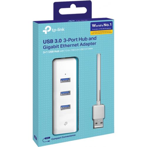 TP Link (UE330)   USB 3.0 To Ethernet Adapter, Portable 3 Port USB Hub With 1 Gigabit Alternate-Image3/500
