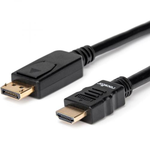 Rocstor Y10C127 B1 Premium DisplayPort To HDMI Converter Cable   6 Ft.   4K   For Monitor, Projector, Ultrabook, TV, Graphics Cards, Notebook And Desktop Computer, Black Alternate-Image3/500