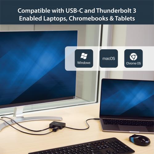 StarTech.com USB C Multiport Adapter   Portable USB Type C Mini Dock To 4K UHD HDMI Video   GbE, USB 3.0 Hub   Thunderbolt 3 Compatible Alternate-Image3/500
