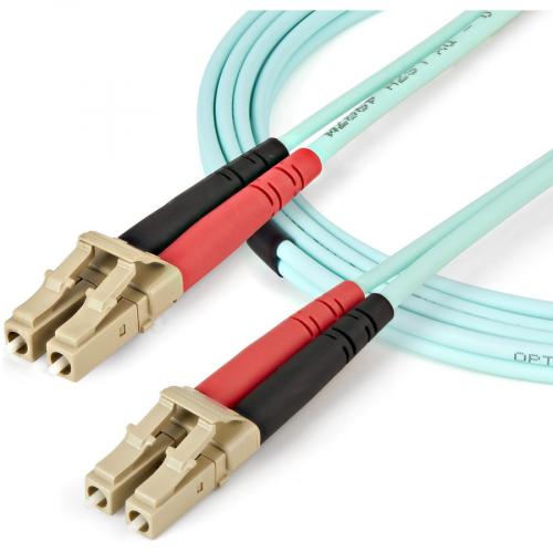 StarTech.com 2m (6ft) LC/UPC To LC/UPC OM4 Multimode Fiber Optic Cable, 50/125&micro;m LOMMF/VCSEL Zipcord Fiber, 100G, LSZH Fiber Patch Cord Alternate-Image3/500