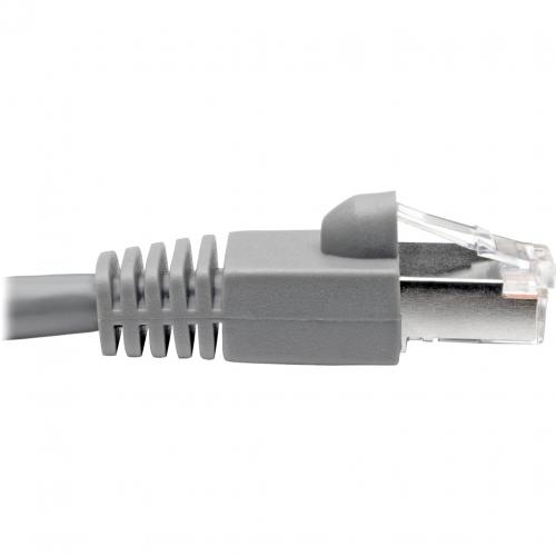 Tripp Lite Cat6a Snagless Shielded STP Network Patch Cable 10G Certified, PoE, Gray RJ45 M/M 7ft 7' Alternate-Image3/500