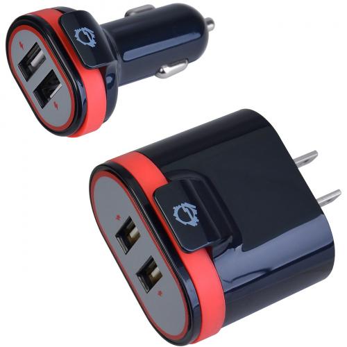 FAST CHARGING USB WALL CHARGER & CAR CHARGER BUNDLE PACK   WHITE Alternate-Image3/500