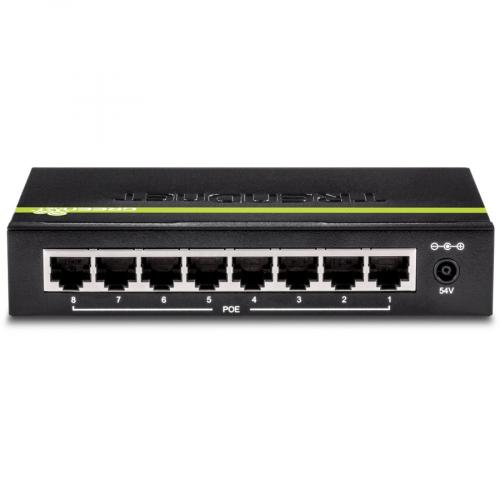 TRENDnet 8 Port GREENnet Gigabit PoE+ Switch, Supports PoE And PoE+ Devices, 61W PoE Budget, 16Gbps Switching Capacity, Data & Power Via Ethernet To PoE Access Points & IP Cameras, Black, TPE TG82G Alternate-Image3/500