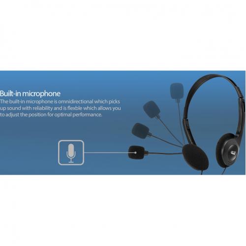 Adesso Xtream H4   3.5mm Stereo Headset With Microphone   Noise Cancelling   Wired  6 Ft Cable  Lightweight Alternate-Image3/500