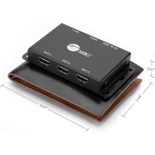 SIIG 4 Port HDMI 2.0 HDR Mini Splitter Amplifier With EDID Management Alternate-Image3/500