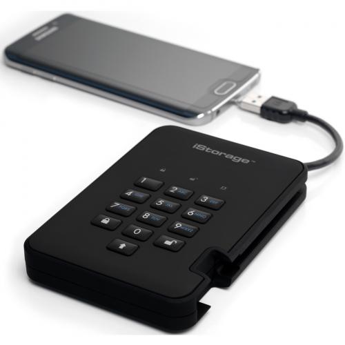 IStorage DiskAshur2 HDD 1 TB | Secure Portable Hard Drive | Password Protected | Dust/Water Resistant | Hardware Encryption IS DA2 256 1000 B Alternate-Image3/500