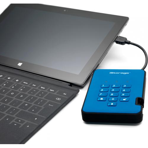 IStorage DiskAshur2 HDD 2 TB | Secure Portable Hard Drive | Password Protected | Dust/Water Resistant | Hardware Encryption IS DA2 256 2000 BE Alternate-Image3/500