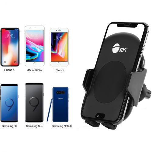 SIIG Auto Clamping Wireless Car Charger Mount/Stand Alternate-Image3/500