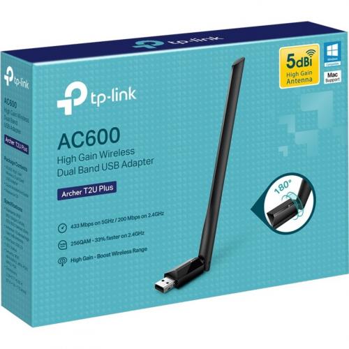 TP Link Archer T2U Plus   IEEE 802.11ac Dual Band Wi Fi Adapter For Desktop/Notebook Alternate-Image3/500