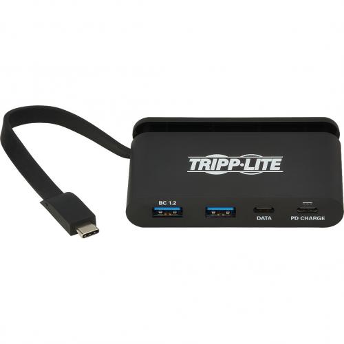 Tripp Lite By Eaton 4 Port USB C Hub With Self Storing Cable, USB 3.x (5Gbps), 2x USB A, 2x USB C, 100W PD Charging, Black Alternate-Image3/500