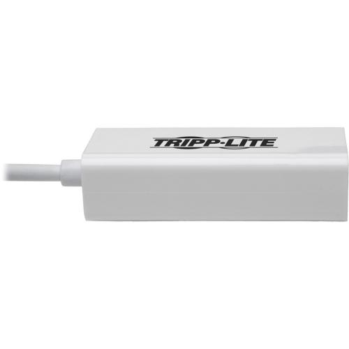 Tripp Lite By Eaton USB C To Gigabit Network Adapter With Right Angle USB C, Thunderbolt 3 Compatibility   White Alternate-Image3/500