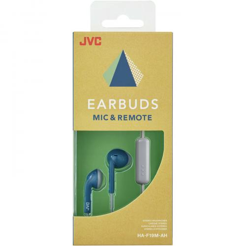 JVC HAF19MAH Retro In Ear Wired Earbuds With Microphone (Blue) Alternate-Image3/500