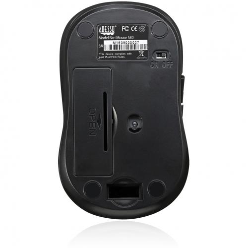 Adesso IMouse S80B   Wireless Fabric Optical Mini Mouse (Black) Alternate-Image3/500